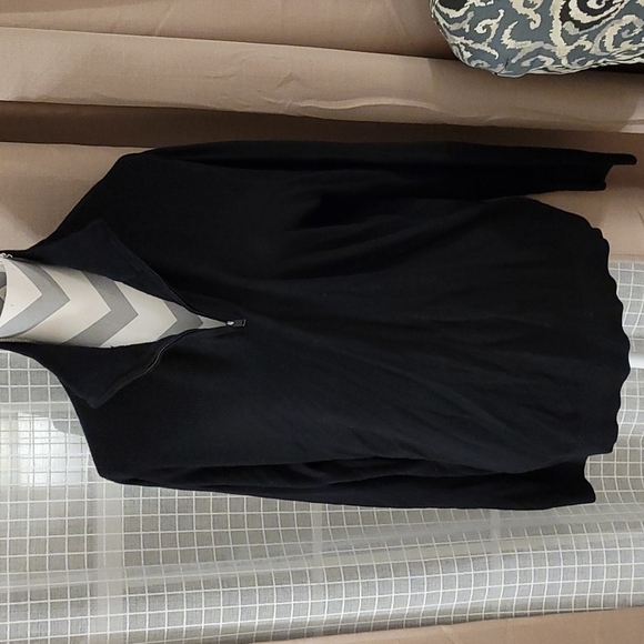 Banana Republic sz large quarter zip black sweater MT47 - Picture 1 of 3